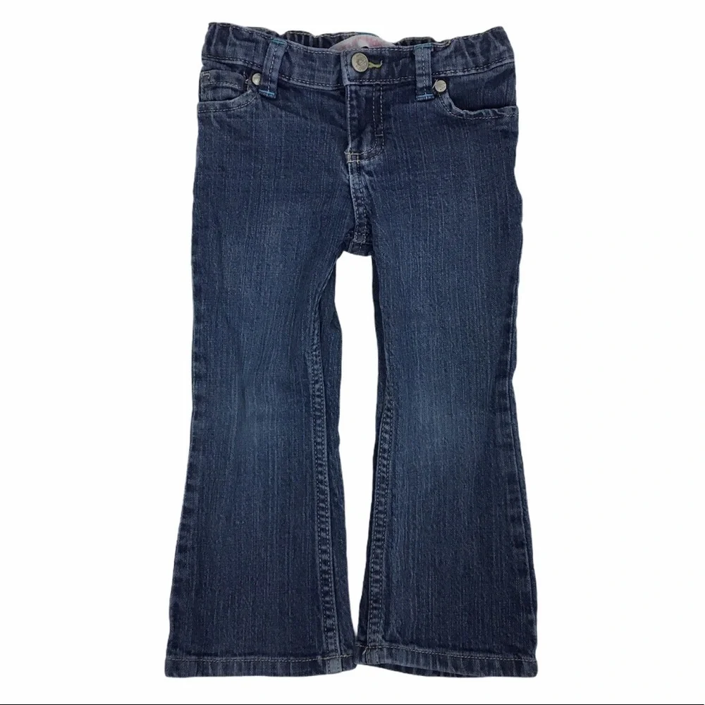 OSHKOSH Jeans Genuine Kids Embroidered Flowers Girly Cute Spring Denim Size 3T